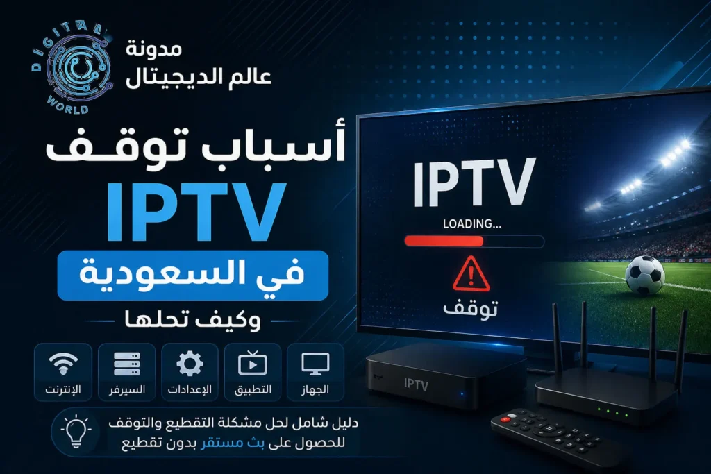أسباب توقف iptv في السعودية وكيف تحلها بدون تقطيع 2026