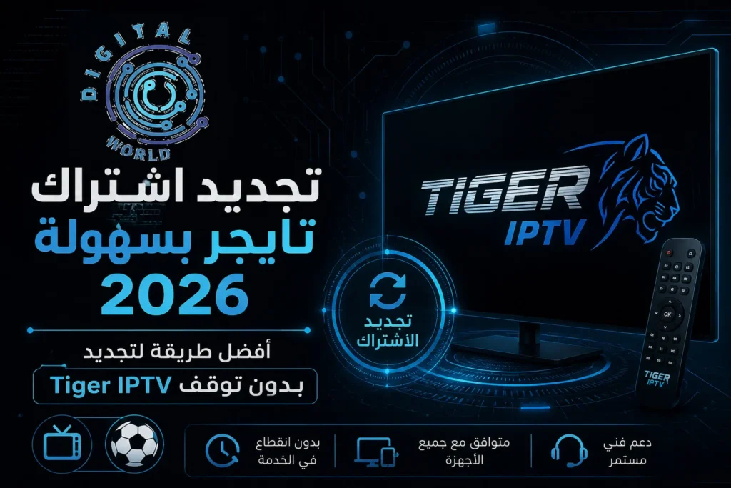 تجديد اشتراك تايجر 2026 | طريقة التجديد ومميزات Tiger IPTV