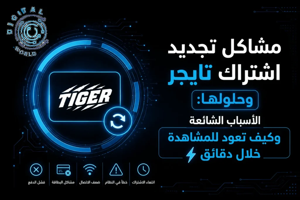 مشاكل تجديد اشتراك تايجر وحلولها | أسباب عدم التفعيل والحل